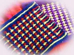 These 3 color-pot holders knitting patterns are very pretty and useful in the kitchen.  Each pad is knitted using 3 different yarns in a texture pattern. 