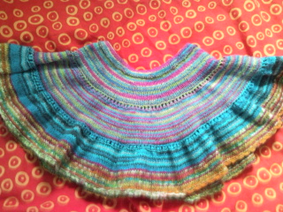 short skirt knitted with sock yarn