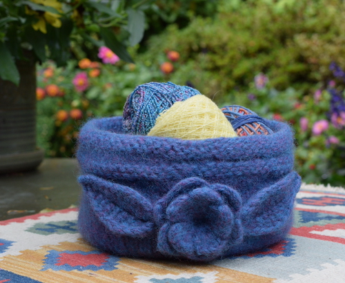 felted basket knitting pattern