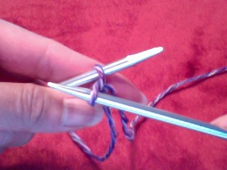 knitted caston pull yarn through loop