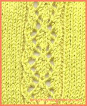 diamond panel lace knitting