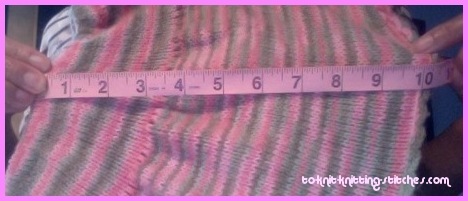 measuring knitted toddler skirt