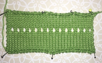yarn forwards create eyelets and increase in stitches.