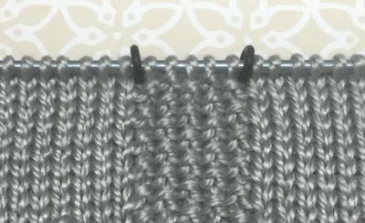 seed stitch in the middle of a row
