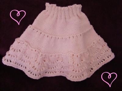 knitted cotton candy ruffle skirt by Patti