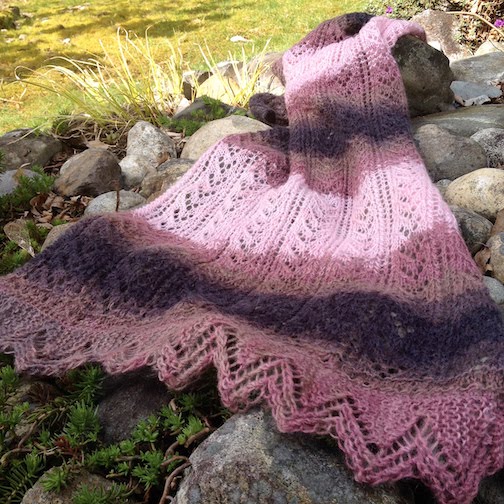This Spring lace scarf is sure a beauty. It is my pride and joy.  The knitting pattern is for sale at $3.99