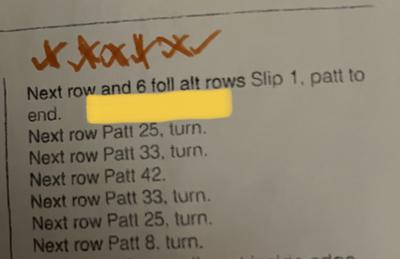 Do you work the next set of rows as highlighted just on the 8 stitches? 