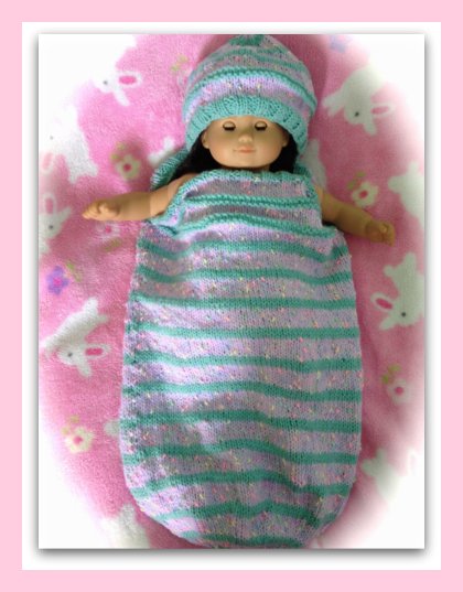 Free Baby Cocoon and Hat Knitting Patterns.  These adorable matching set of a cocoon and a hat are to fit newborns and up to 3-6 mon-old  infant.   