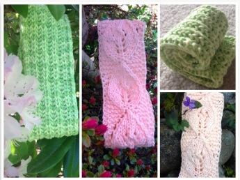 2 free patterns for headbands to make for gardeners.  One is in lovely leaf motif and another is in handsome brioche rib. Knit them both!