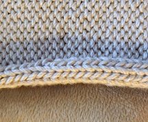 Curled (rolled) edge on a sweater
