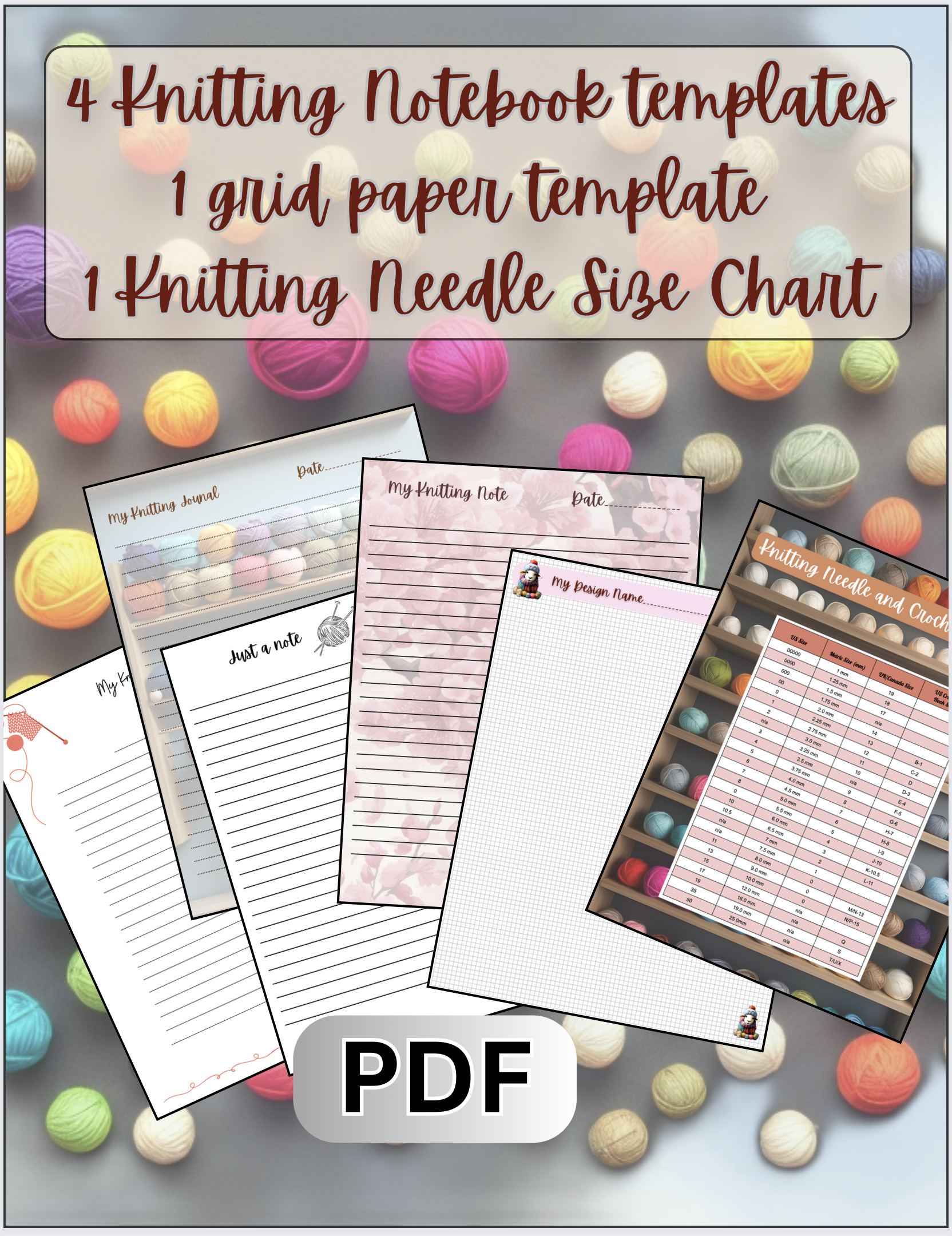 Journal and notebook templates designed specially for knitters.  You can download and print to use at home any time.