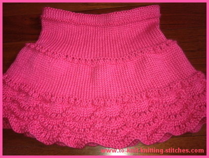 pink scallop edge skirt