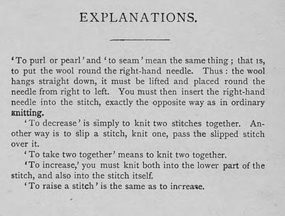 vintage knitting explanation