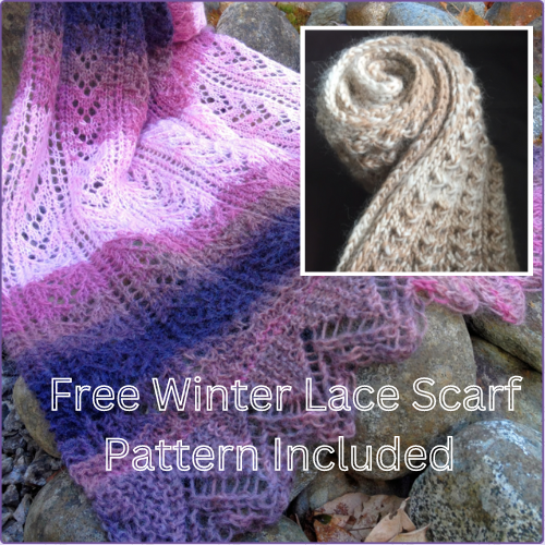 This Spring lace scarf is sure a beauty. It is my pride and joy.  The knitting pattern is for sale at $3.99
