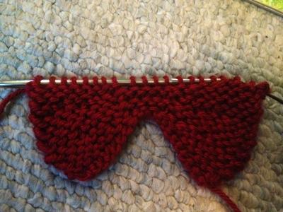 a few short rows of potato chip scarf