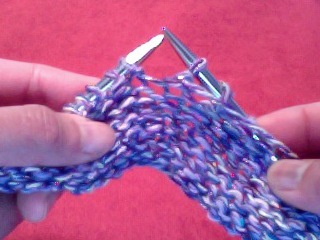 yarn over purl slip stitch off needle